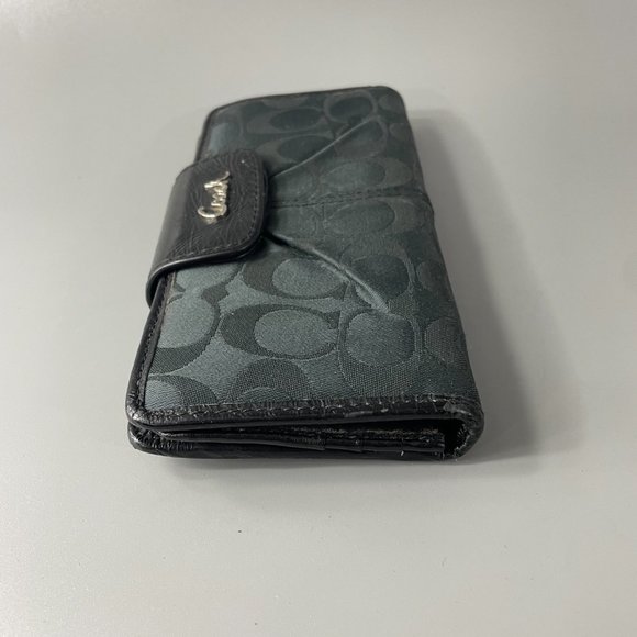 Coach Accordion Black Signature C Bifold Long Wallet - Picture 10 of 15